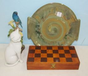 Porcelain Cat, Pottery Glazed Plate,  Boehm 