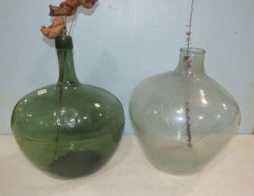 Two Large Decorative Glass Vases