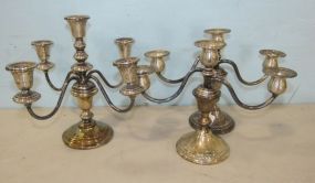 Three Sterling Weighted Candle Holders