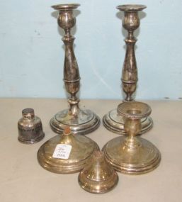 Grouping of Weighted Sterling Candle holders