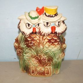 1950s McCoy Mr. and Mrs. Owl Cookie Jar