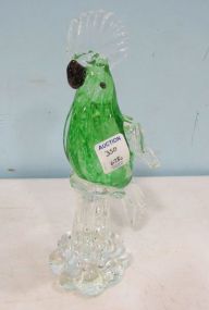 Hand Blown Art Glass Parrot