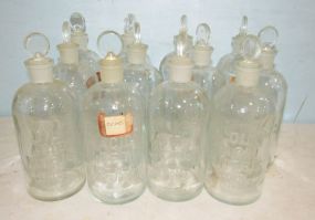 Twenty Vintage Acid Acetic Bottles