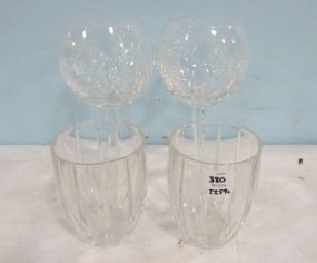 Two Waterford Stems and Two Marquis Waterford Ice Tea Glasses