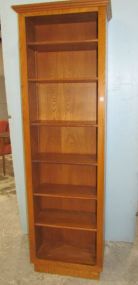 Modern Tall Oak Finish Bookcase