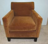 Brown Velvet Arm Chair