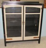 Vintage Painted Two Door Display/China Cabinet