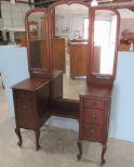 Antique Drop Front Mahogany Vanity