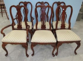 Six Mahogany Queen Anne Style Dining Chairs