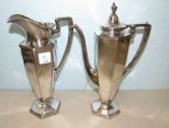 Sheffield Art Deco Silver Plate Coffee Pitcher and Water Pitcher