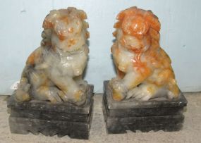 Pair of Jade Style Foo Dogs Book Ends