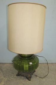 Vintage Green Art Deco Table Lamp