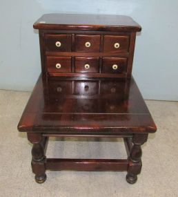 Ethan Allen Pine Step Up End Table