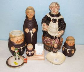 Six Friar Monk Figurines