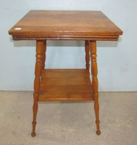 Vintage Oak Square Lamp Table