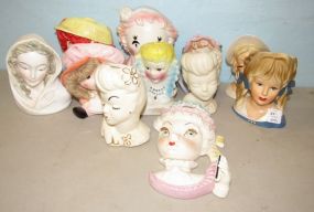 Collection of Assorted Lady Face Planters