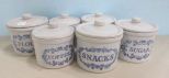 Six Piece Pottery Spice Containers