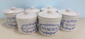 Six Piece Pottery Spice Containers