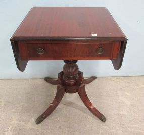 Duncan Phyfe Drop Leaf Pedestal Side Table