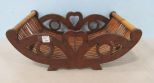 Vintage Wood and Bamboo Bottom Fruit Basket