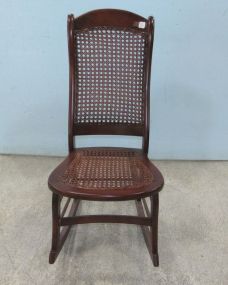 Antique Style Cane Mahogany Rocker