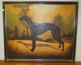 Vintage Grey Hound Giclee Painting