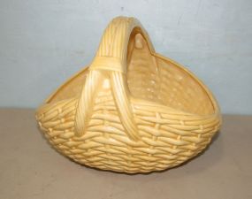 Yellow Ceramic Woven Basket