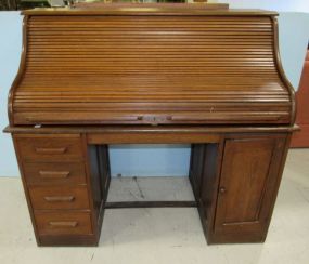 Vintage S Roll Kneehole Roll Top Desk