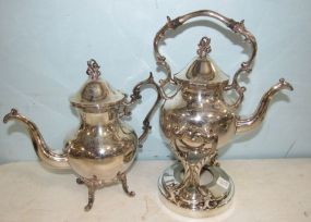 Two Silver Plate Pitcher and Pitcher on Stand