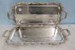 Lancester Rose Ornate Silver Plate Serving Trays