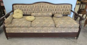 Vintage Mahogany Upholstered Sofa