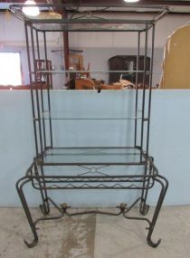 Modern Metal Wine Baker Rack Combo