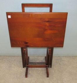 Two Modern Tv Trays on Stand