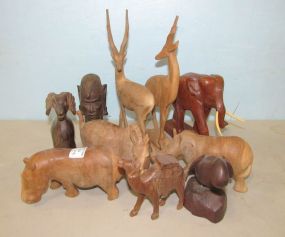 Collection of Wood Carved Animals