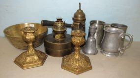Assortment of Brass, Bowls, and Mugs