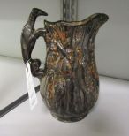 Vintage Painted Glazed Pottery Pitcher