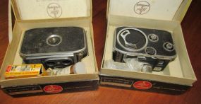 Two Bolex Paillard Yvar 13mm B8 Movie Film Cameras