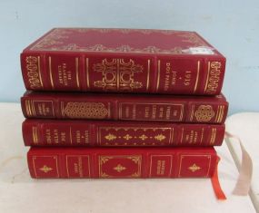 Four Red Leather Bound Books