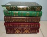 Five Green Leather Bound Books