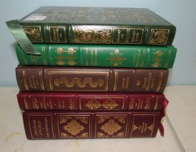Five Green Leather Bound Books