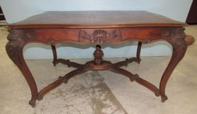 Antique French Parquet Top Table