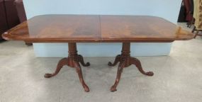 Beautiful Antique Reproduction Double Pedestal Dining Table