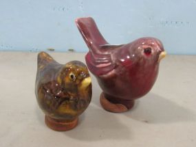 Two Wolfe Pottery Birds