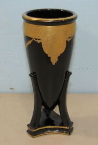 Art Deco Black Amethyst Rocket Vase