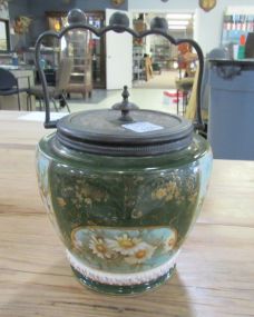 W & W Porcelain Hand Painted Biscuit Jar