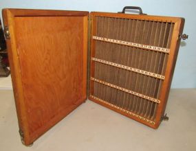 Vintage Wood Card Organizer Case