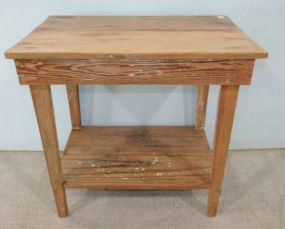 Primitive Style Cypress Two Tier Table