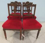 Four Victorian Style Side Dining Chairs