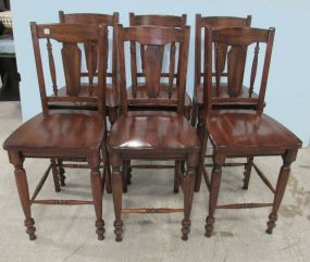 Modern Mahogany Finish Tall Side Chairs