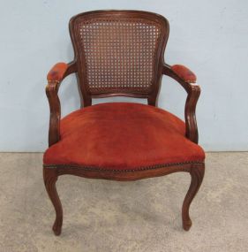 French Style Cane Back Arm Chair